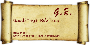 Gadányi Rózsa névjegykártya